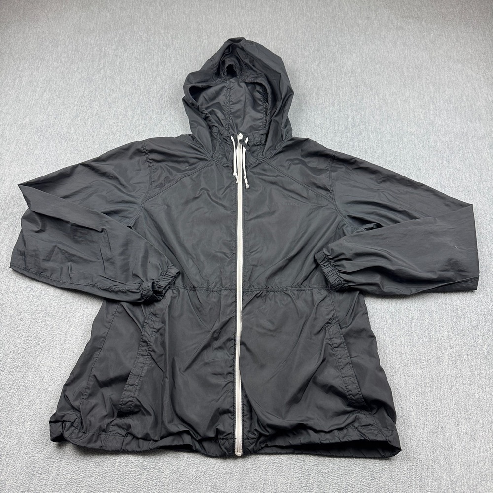 Columbia Jacket Womens Large Black Center Ridge‎ Lightweight Windbreaker Hooded